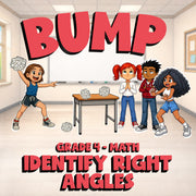 Identify Right Angles BUMP Math Game - No Prep Grade 4 Review Activity