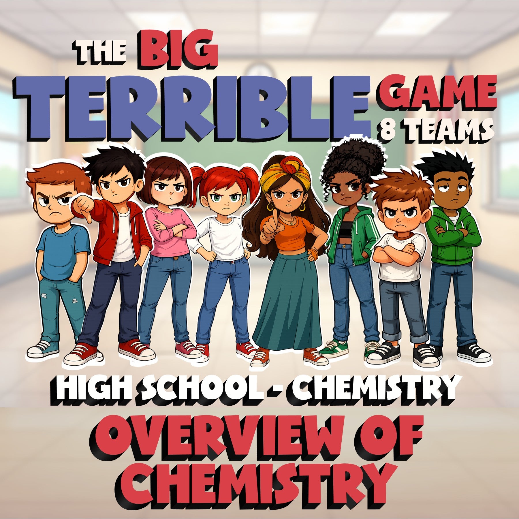 Overview of Chemistry BIG TERRIBLE GAME - No Prep Chemistry Science Review