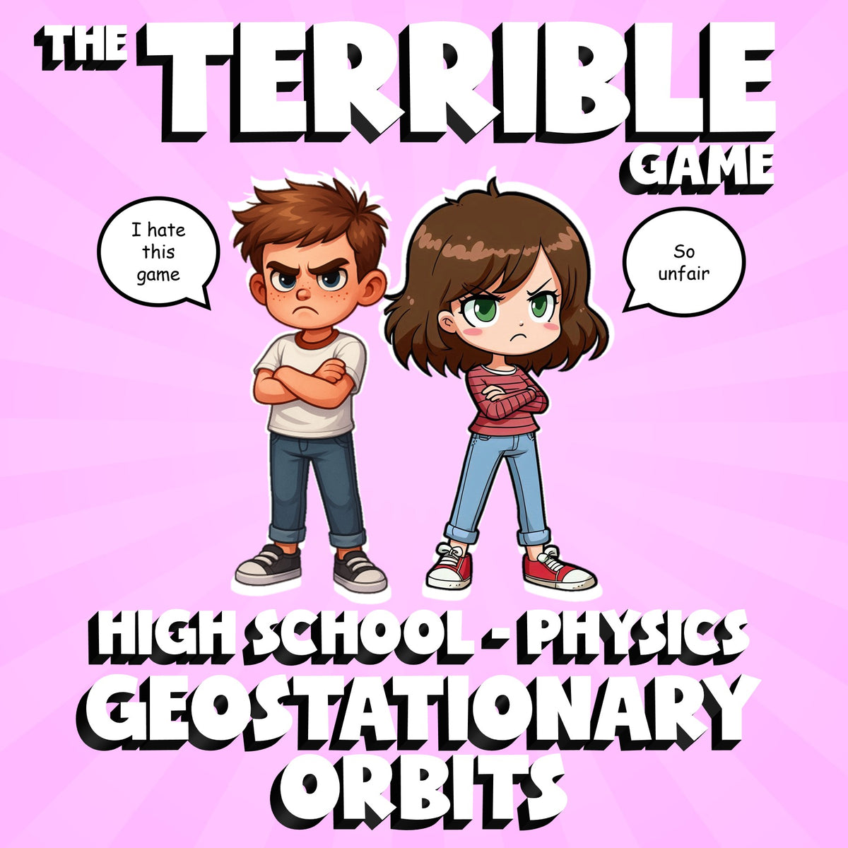 Geostationary Orbits THE TERRIBLE GAME - No Prep Physics Science Review Activity