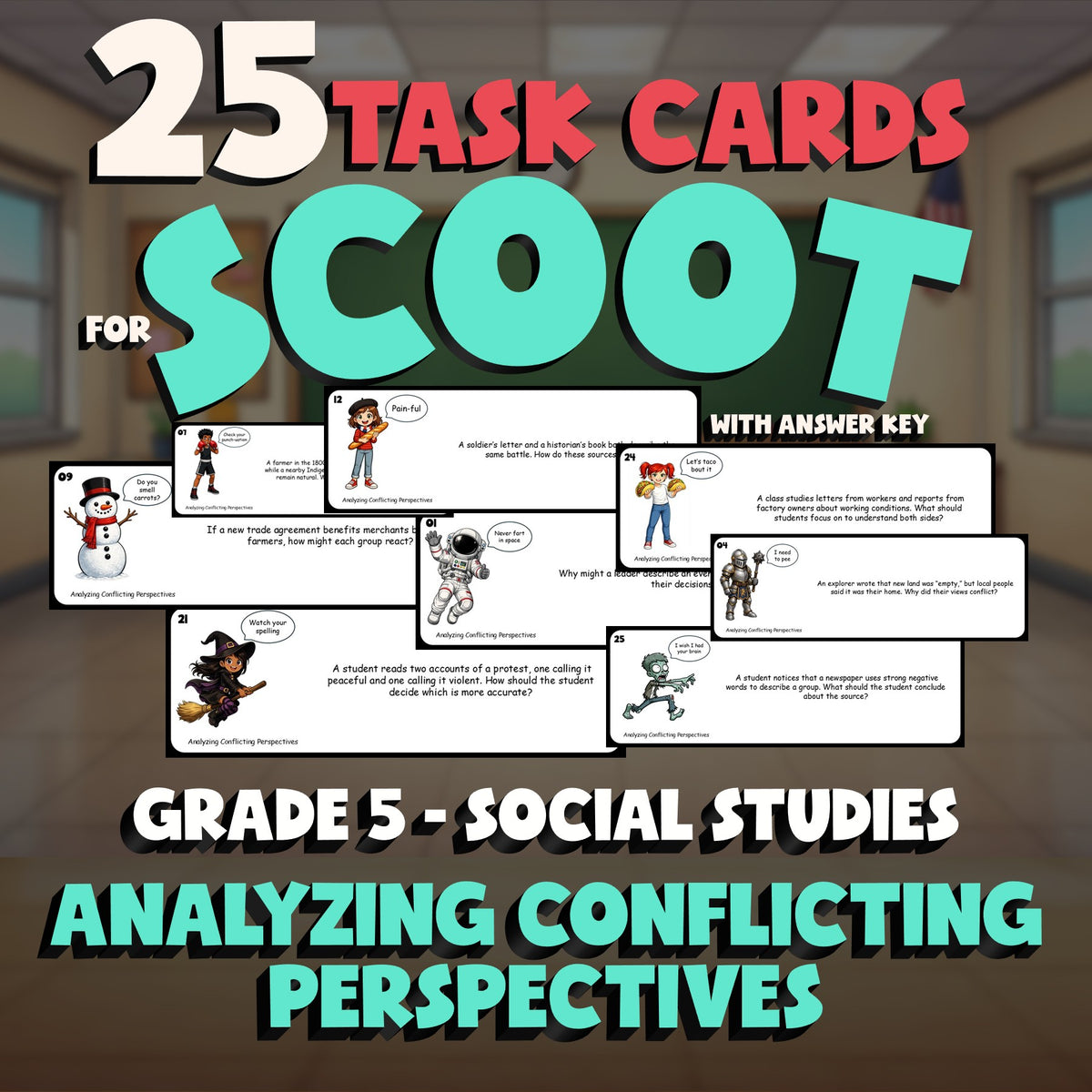 Analyzing Conflicting Perspectives SCOOT TASK CARDS Socials Game - Grade 5