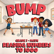Reading Numbers to 1000 BUMP Math Game - No Prep Grade 3 Review Activity