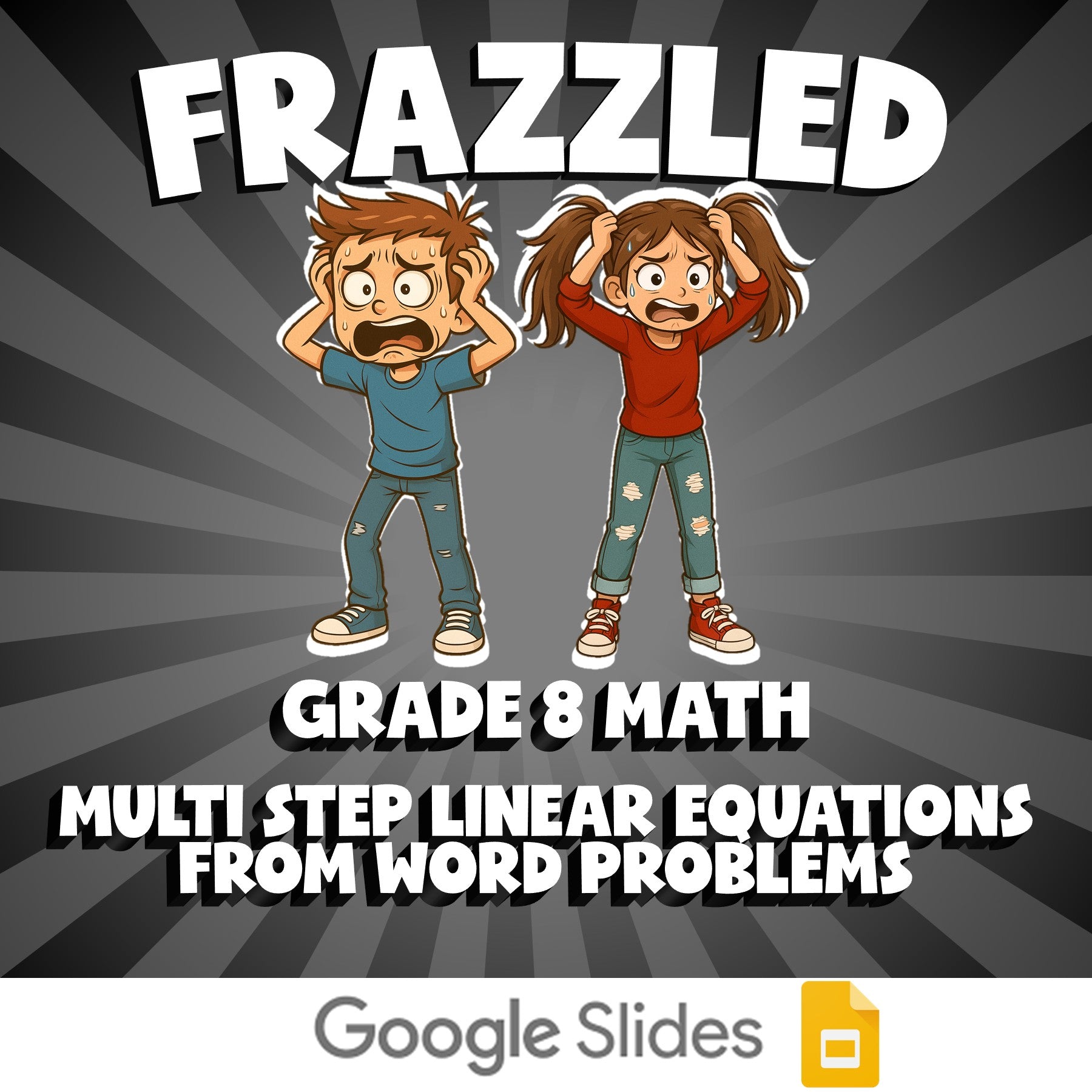 Multi Step Linear Equations from Word Problems FRAZZLED Math Game - Grade 8