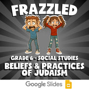 Beliefs & Practices of Judaism FRAZZLED Socials Game - No Prep Grade 6 Review