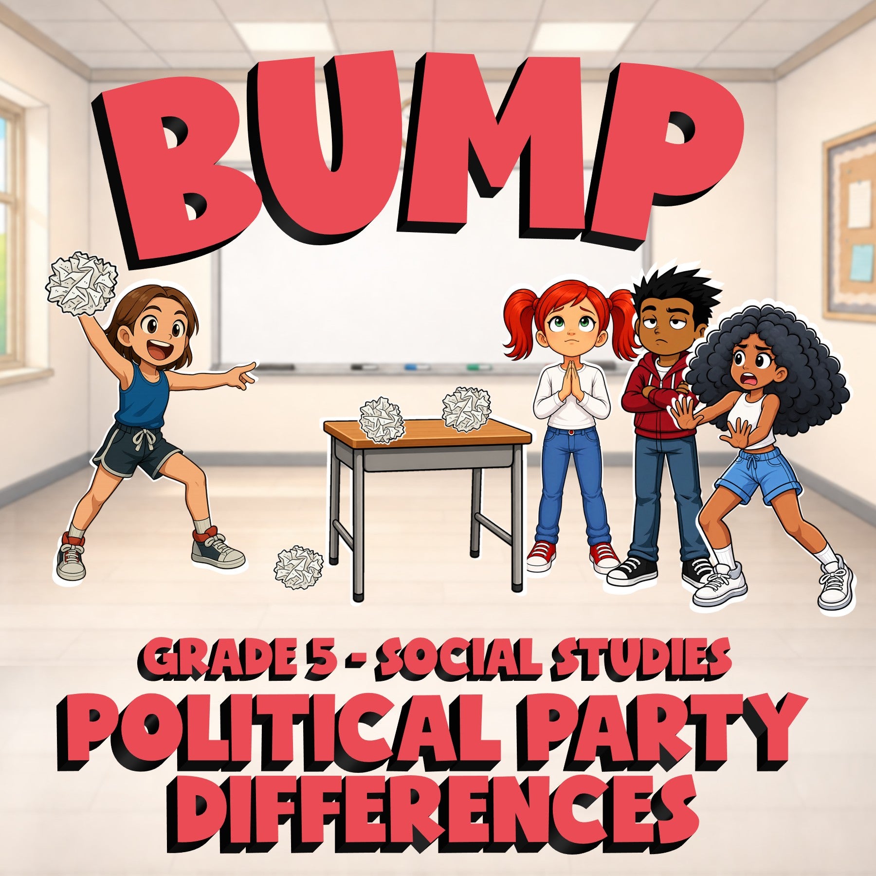 Political Party Differences BUMP Socials Game - No Prep Grade 5 Review Activity