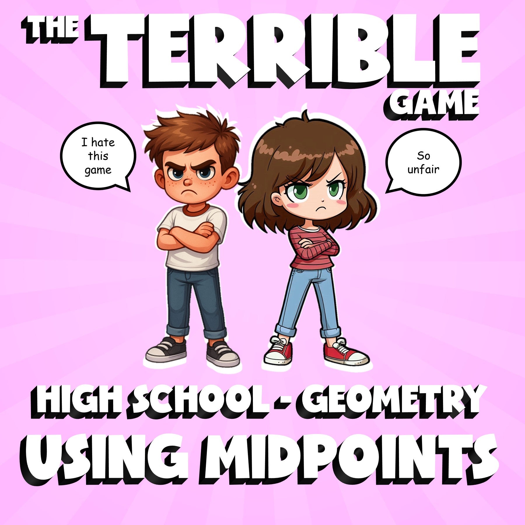 Using Midpoints THE TERRIBLE GAME - No Prep Geometry Math Review Activity