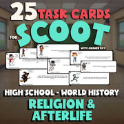 Religion & Afterlife SCOOT TASK CARDS Game - No Prep World History Review