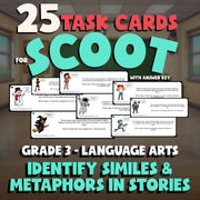 Identify Similes & Metaphors in Stories SCOOT TASK CARDS ELA Game - Grade 3