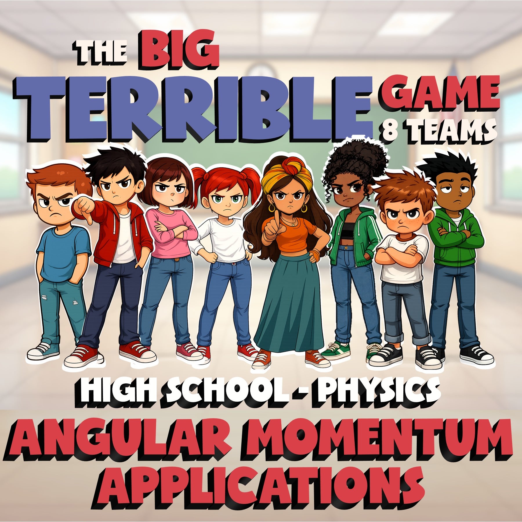 Angular Momentum Applications BIG TERRIBLE GAME - No Prep Physics Science Review