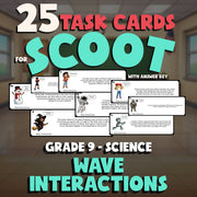 Wave Interactions SCOOT TASK CARDS Science Game - No Prep Grade 9 Review
