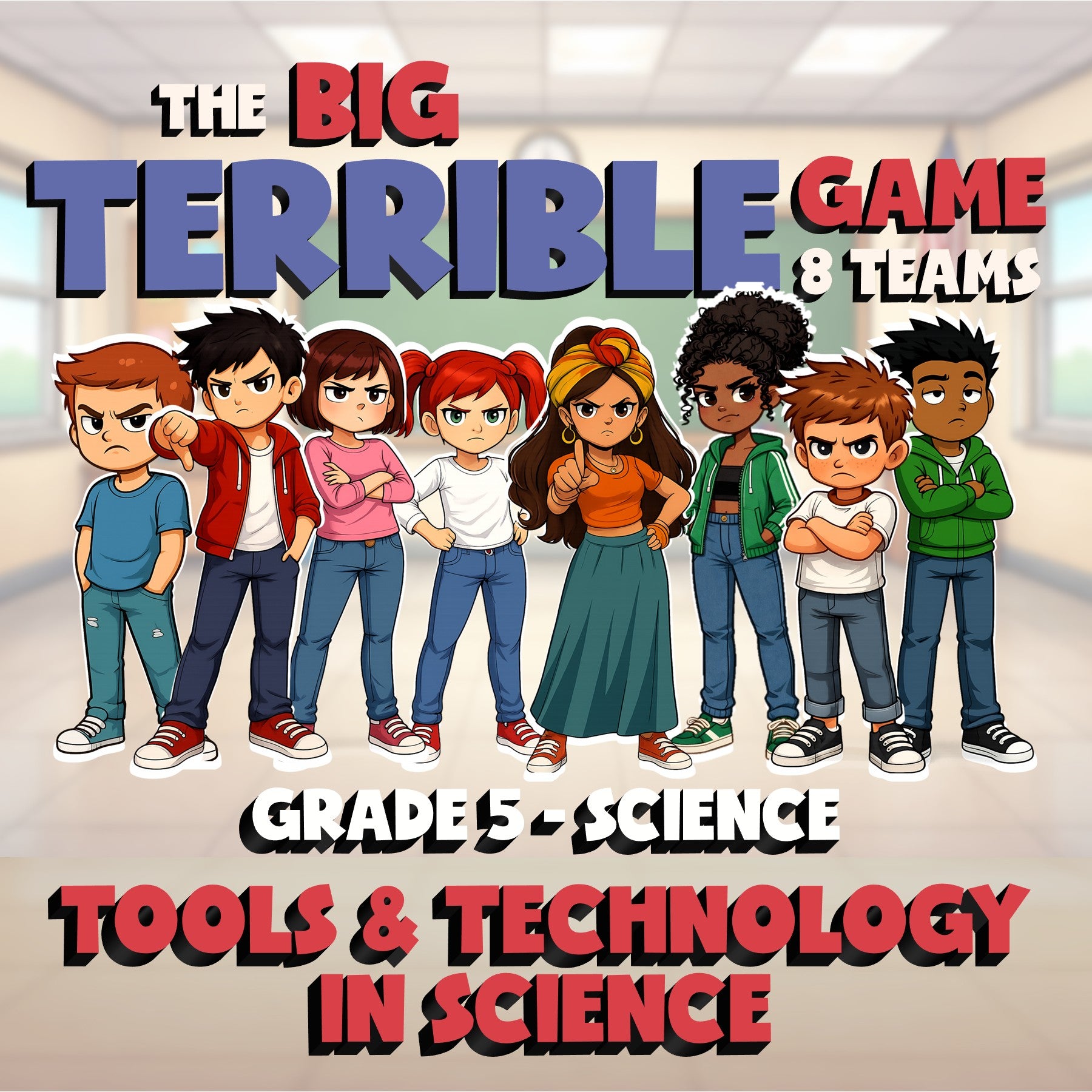 Tools & Technology in Science BIG TERRIBLE GAME - No Prep Grade 5 Science Review
