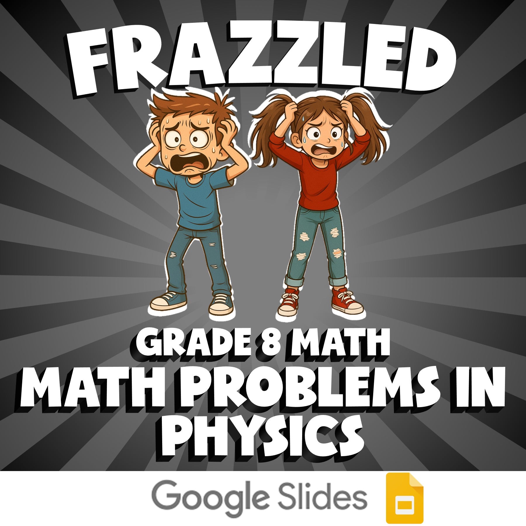 Math Problems in Physics FRAZZLED Math Game - No Prep Grade 8 Review Activity