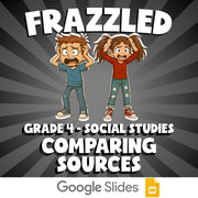 Comparing Sources FRAZZLED Socials Game - No Prep Grade 4 Review Activity