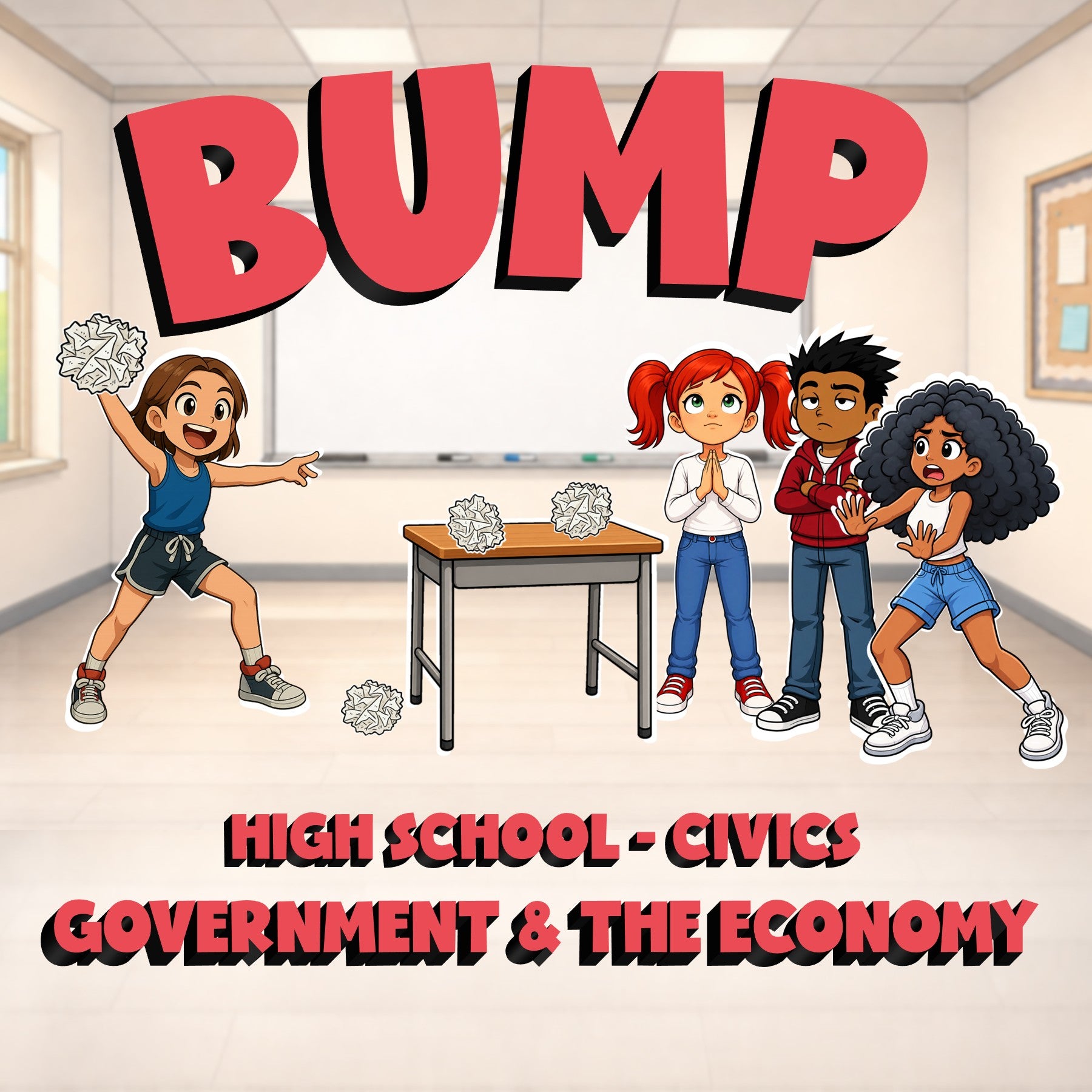 Government & the Economy BUMP Civics Game - No Prep Review Activity