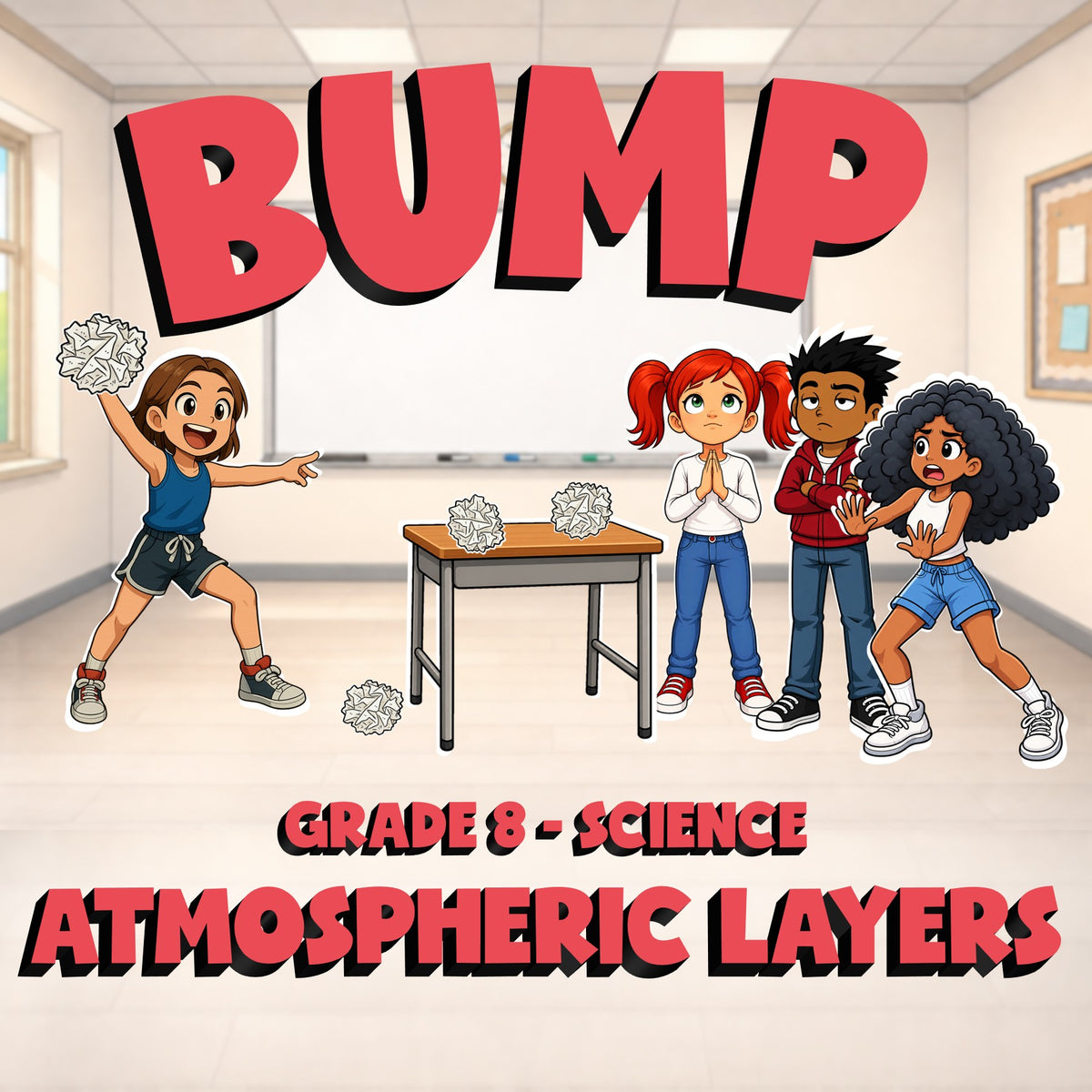 Atmospheric Layers BUMP Science Game - No Prep Grade 8 Review Activity