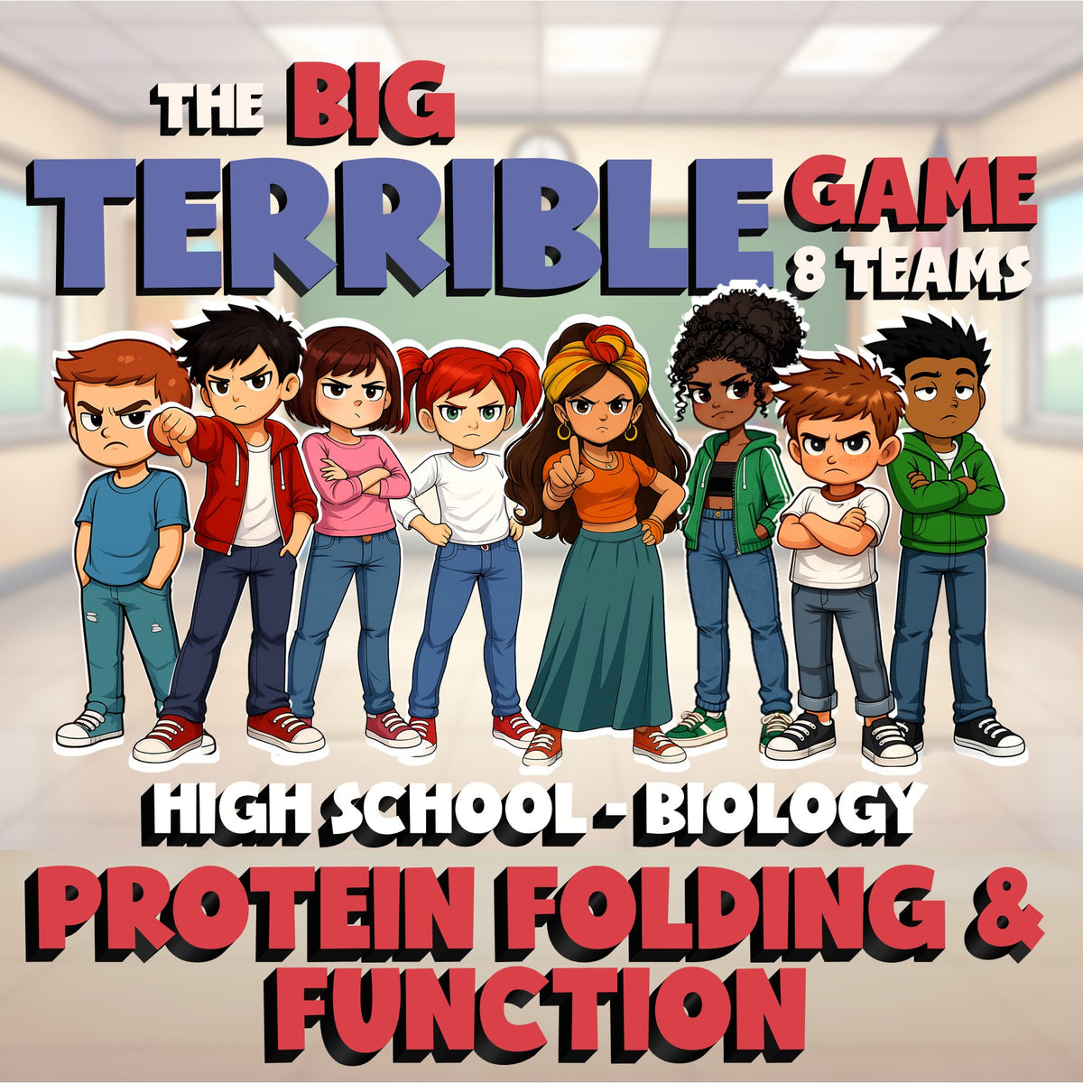 Protein Folding & Function BIG TERRIBLE GAME - No Prep Biology Science Review