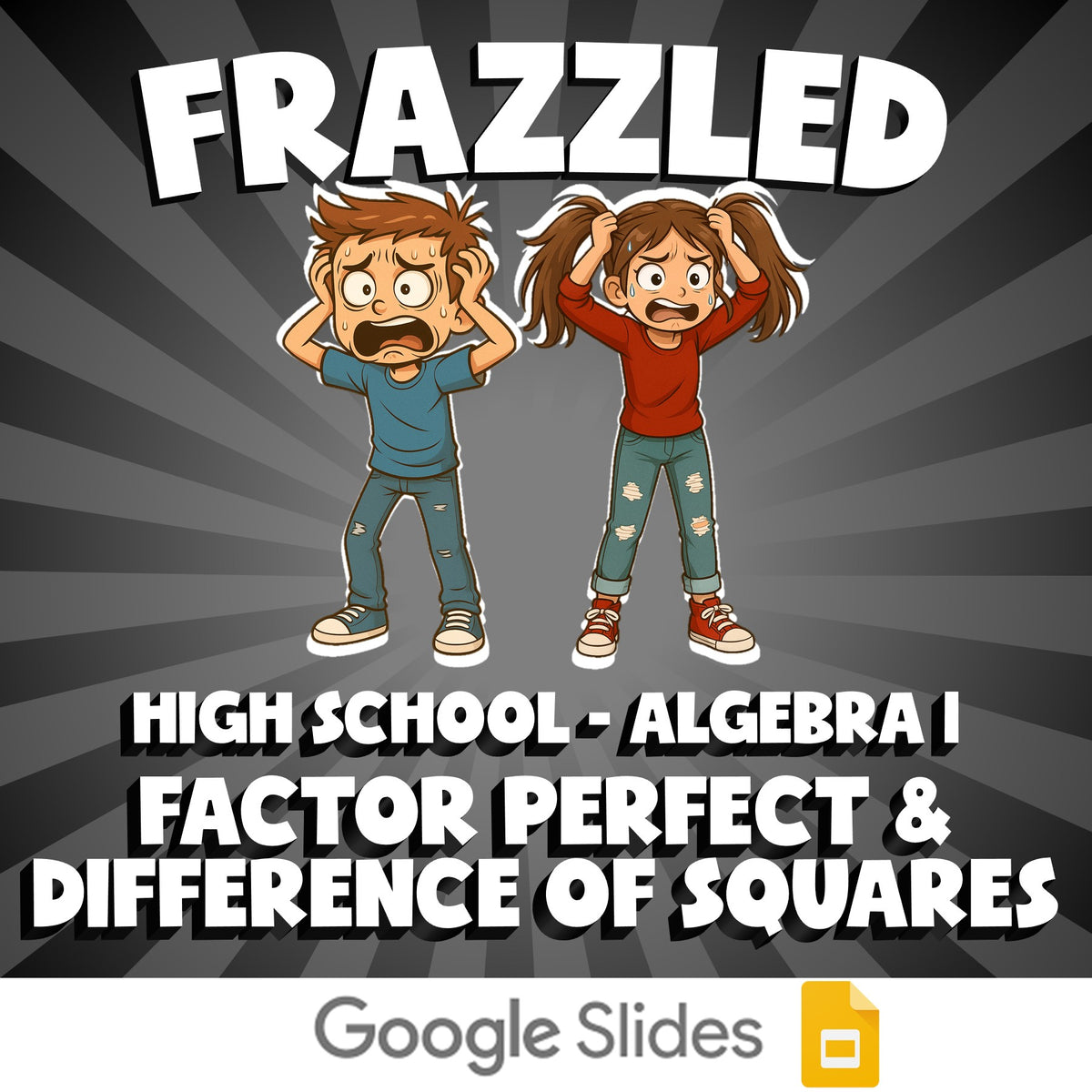 Factor Perfect & Difference of Squares FRAZZLED Math Game - No Prep Algebra 1