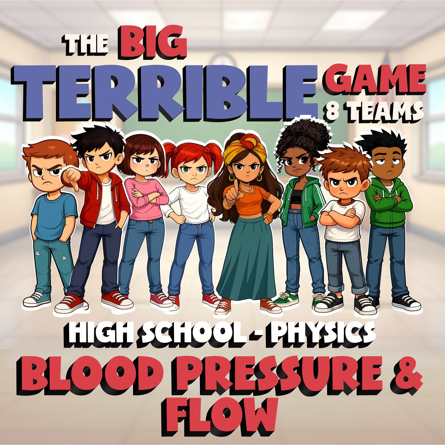 Blood Pressure & Flow BIG TERRIBLE GAME - No Prep Physics Science Review