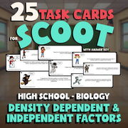 Density Dependent & Independent Factors SCOOT TASK CARDS Science Game - Biology