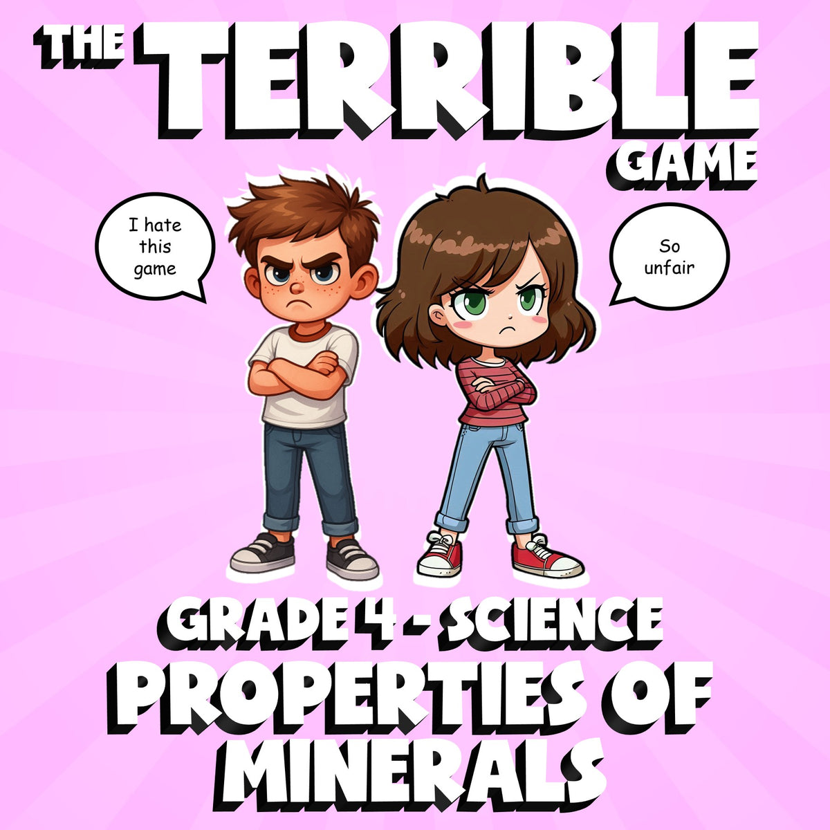 Properties of Minerals THE TERRIBLE GAME - No Prep Grade 4 Science Review