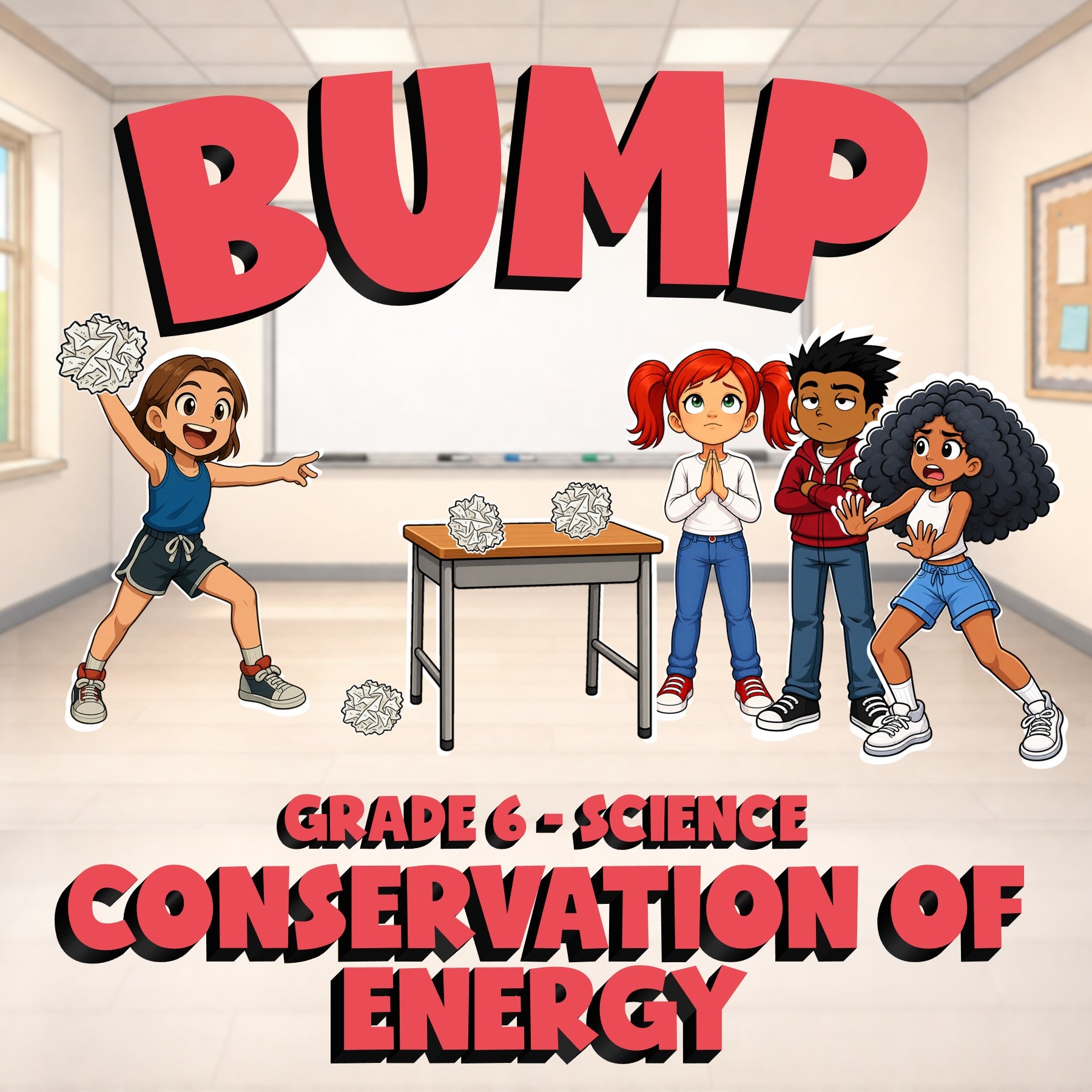 Conservation of Energy BUMP Science Game - No Prep Grade 6 Review Activity