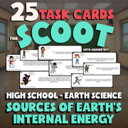 Sources of Earth’s Internal Energy SCOOT TASK CARDS Game - No Prep Earth Science