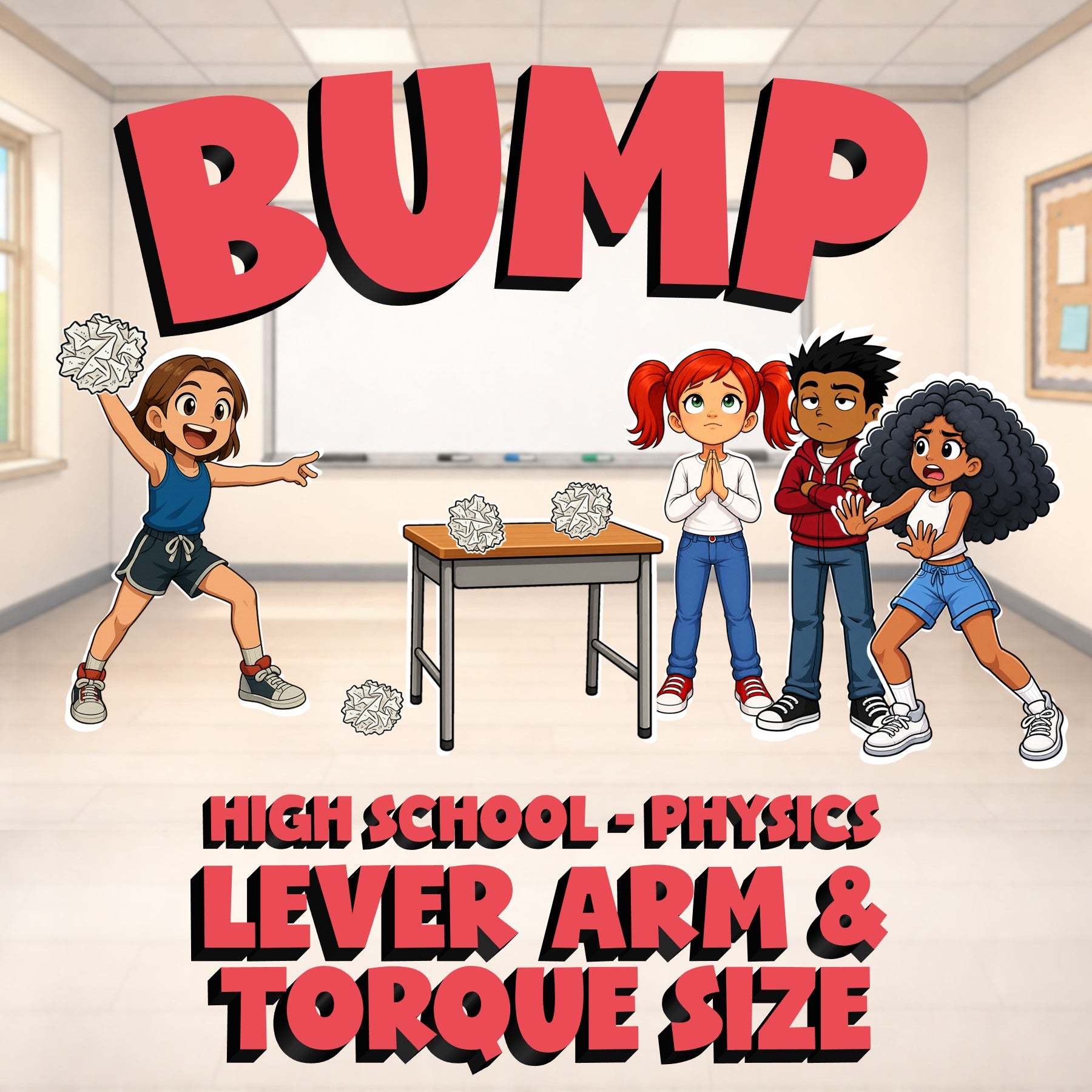 Lever Arm & Torque Size BUMP Science Game - No Prep Physics Review Activity
