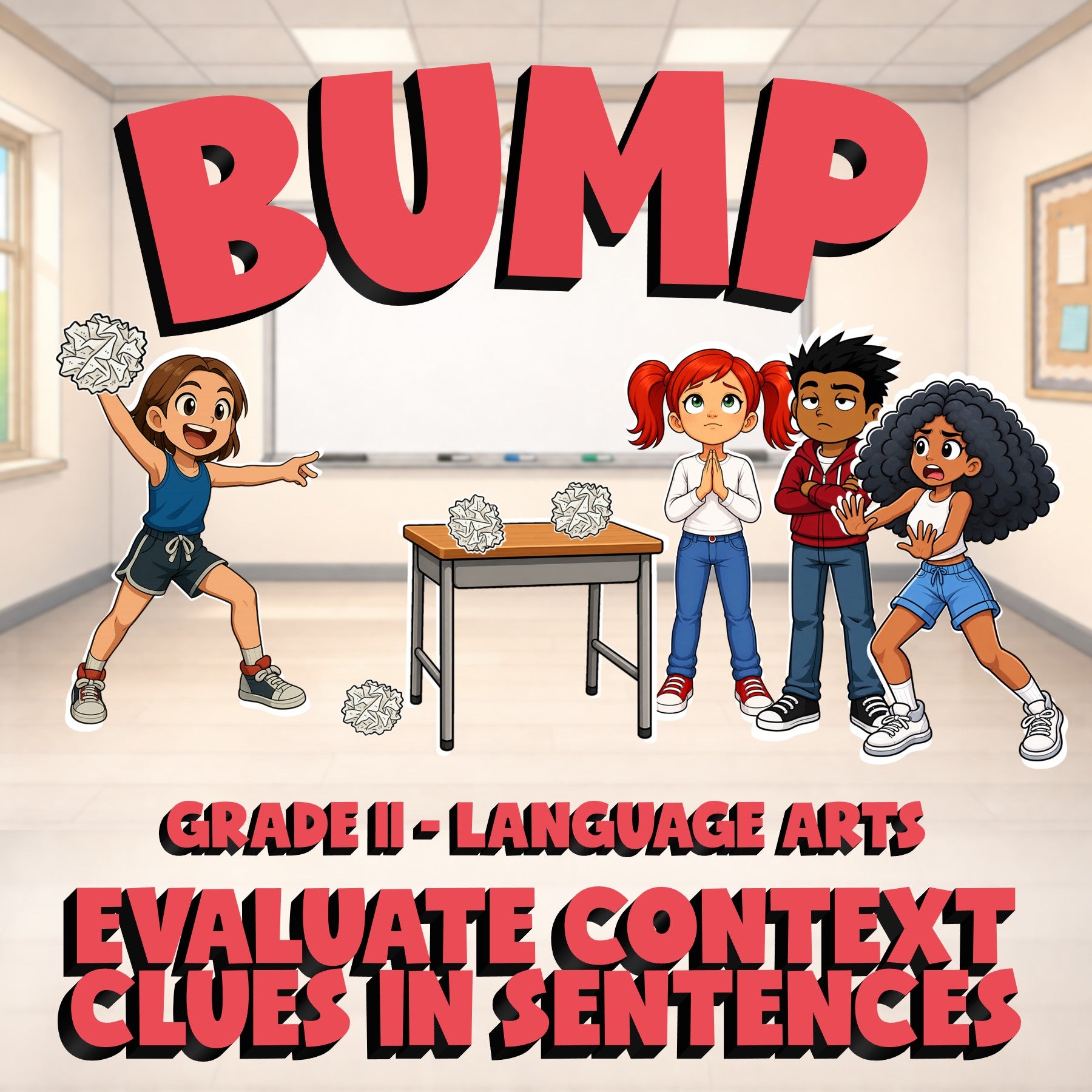 Evaluate Context Clues in Sentences BUMP ELA Game - No Prep Grade 11 Review