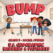U.S. Geographic Barriers & Pathways BUMP Socials Game - No Prep Grade 5 Review
