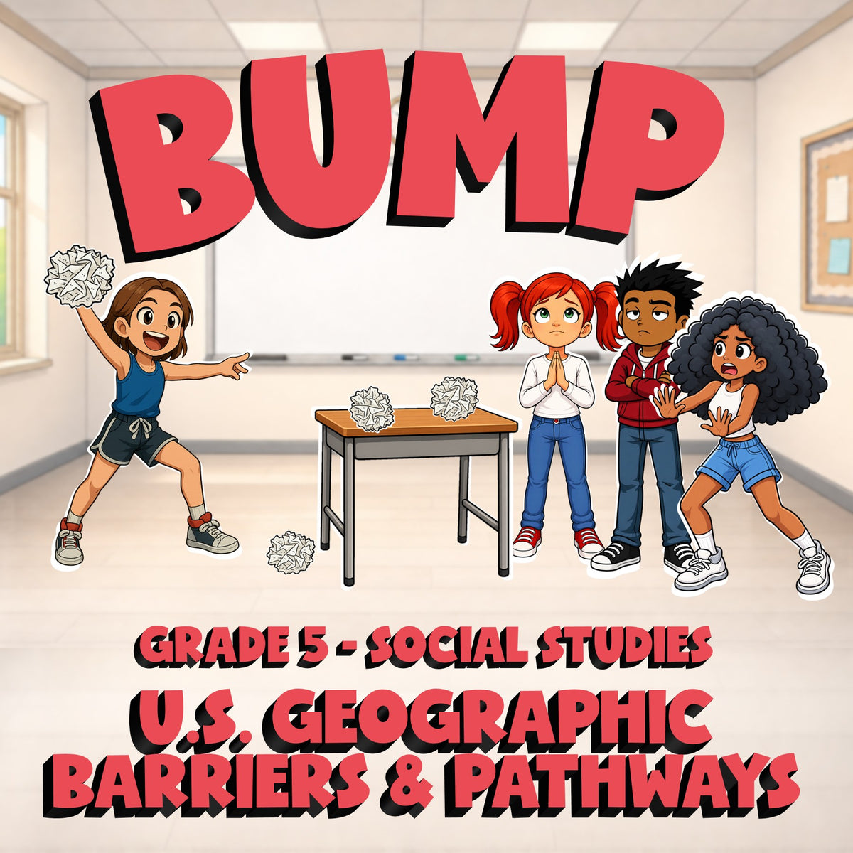 U.S. Geographic Barriers & Pathways BUMP Socials Game - No Prep Grade 5 Review