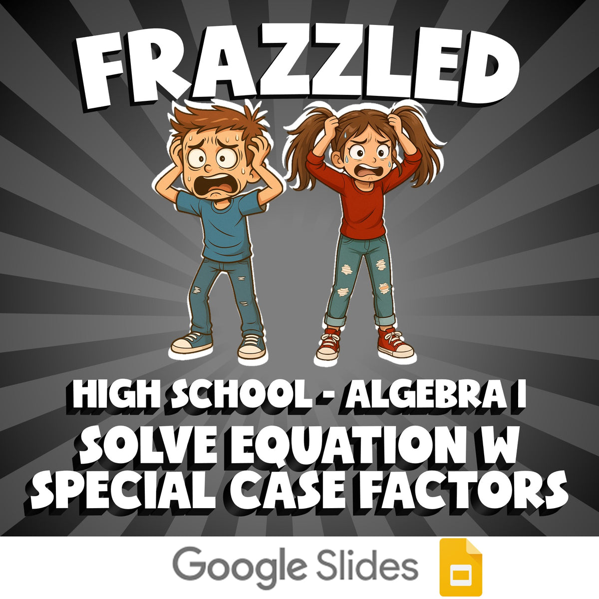 Solve Equation w Special Case Factors FRAZZLED Math Game - No Prep Algebra 1