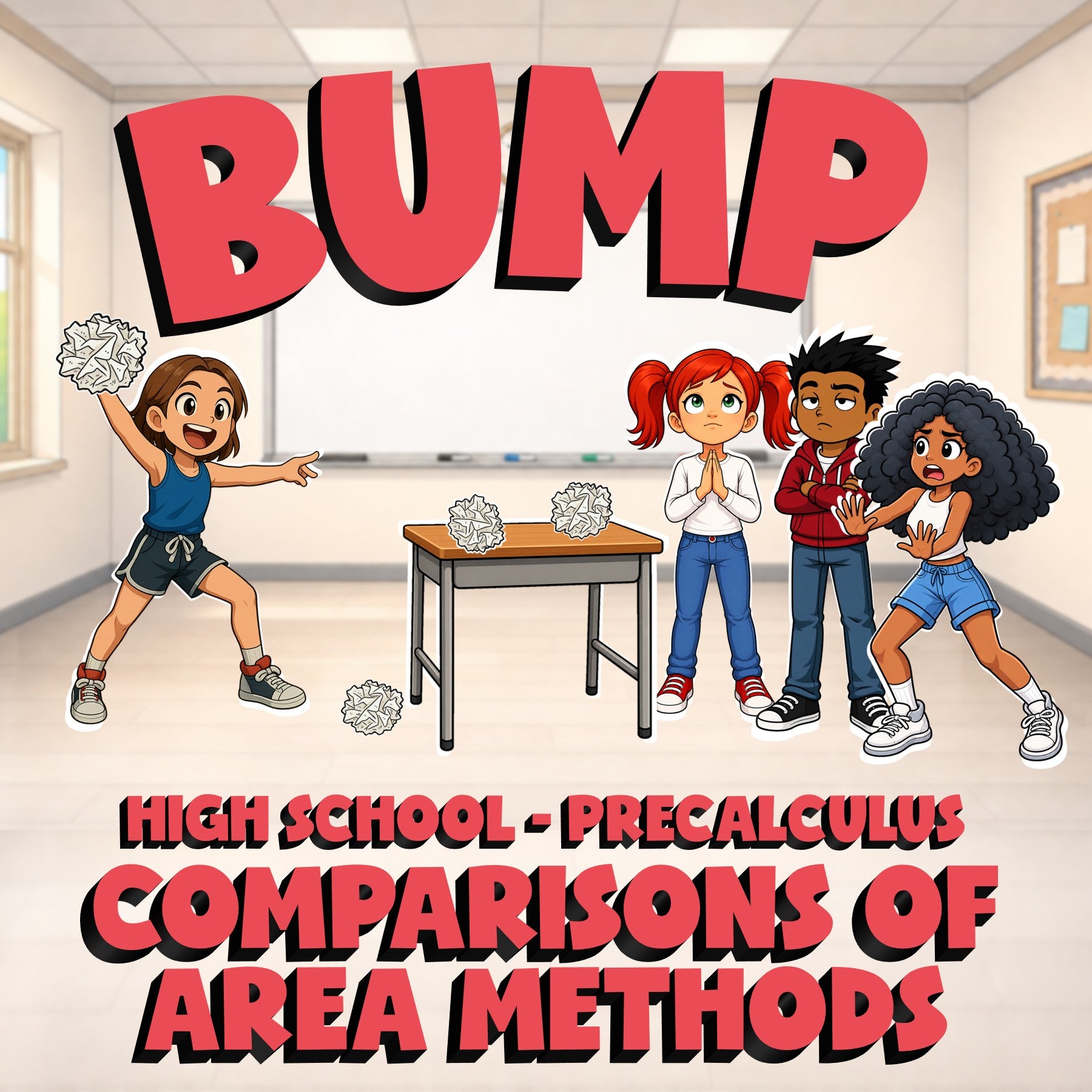 Comparisons of Area Methods BUMP Math Game - No Prep PreCalculus Review Activity