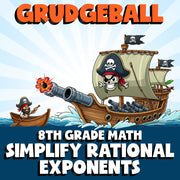 Simplify Rational Exponents GRUDGEBALL Math Game - No Prep Grade 8 Review