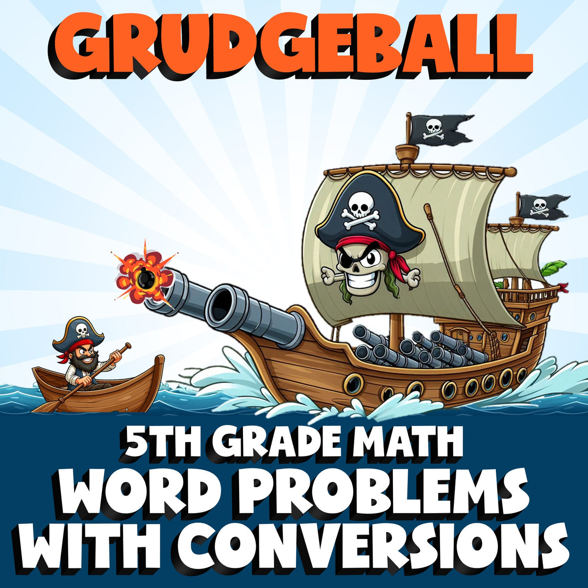 Word Problems with Conversions GRUDGEBALL Math Game - No Prep Grade 5 Review