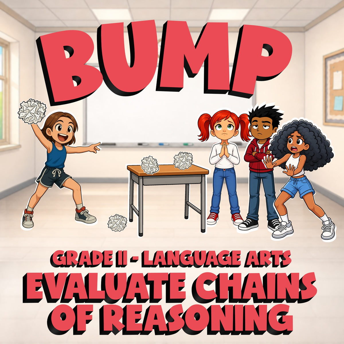 Evaluate Chains of Reasoning BUMP ELA Game - No Prep Grade 11 Review Activity