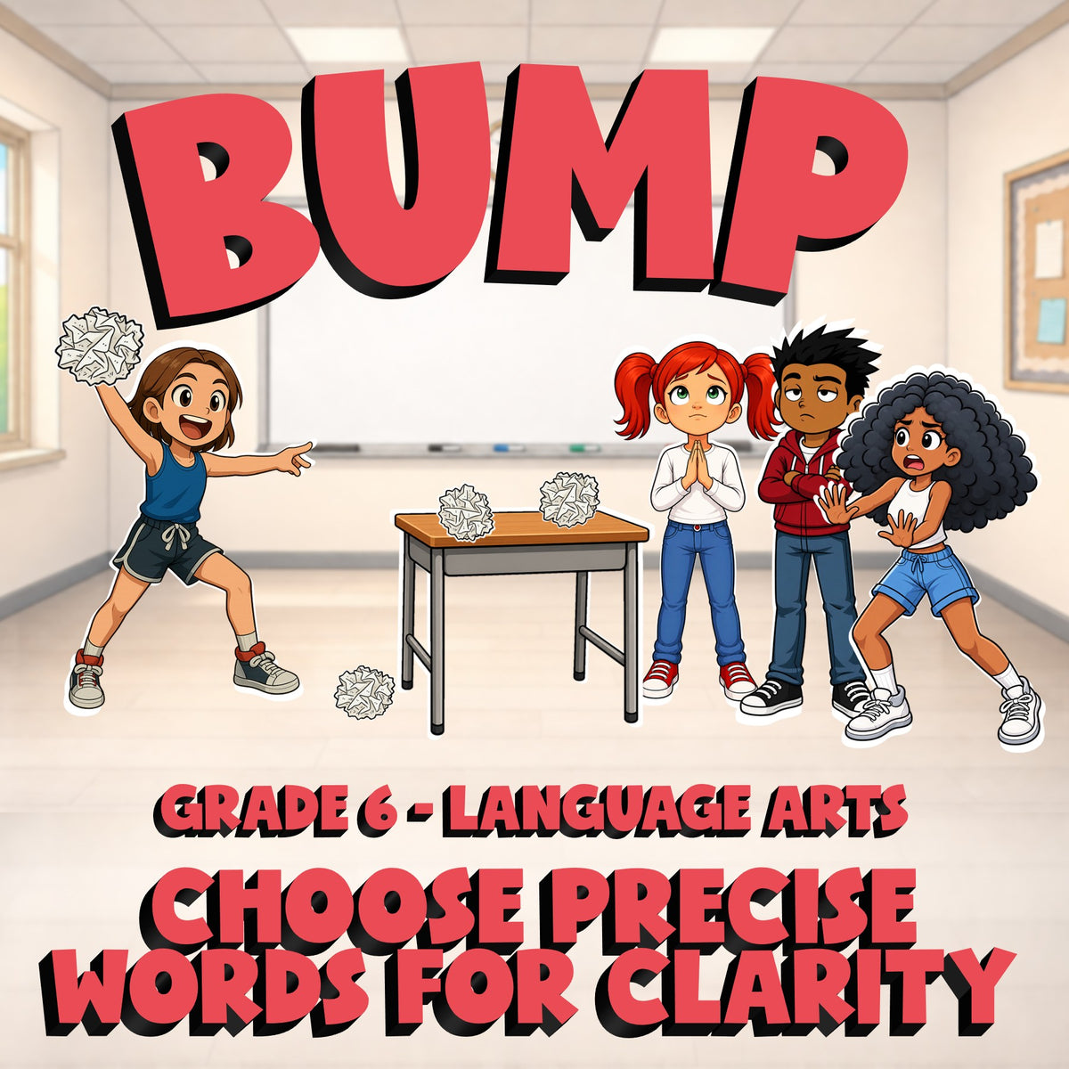 Choose Precise Words for Clarity BUMP ELA Game - No Prep Grade 6 Review Activity