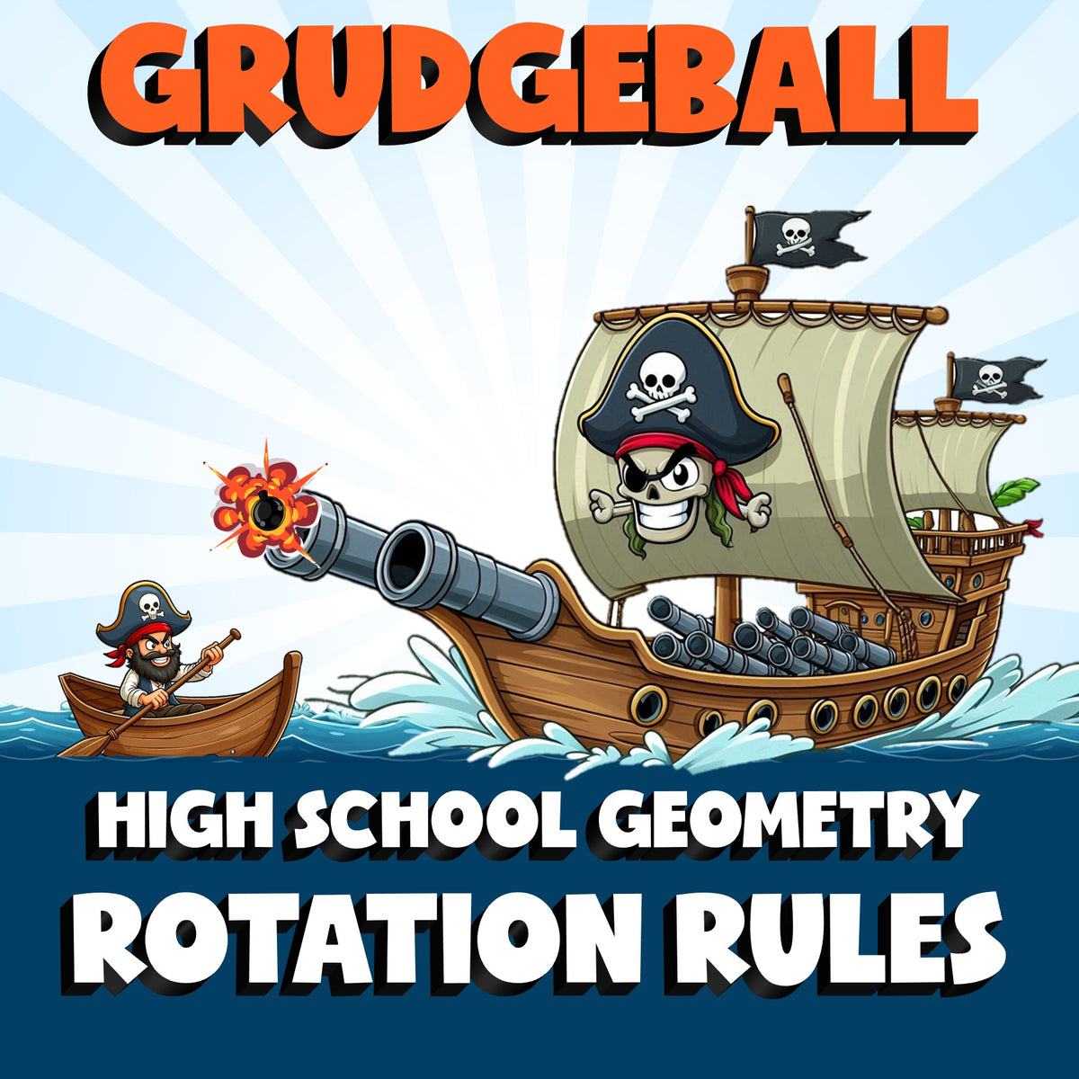 Rotation Rules GRUDGEBALL Math Game - No Prep Geometry Review Activity