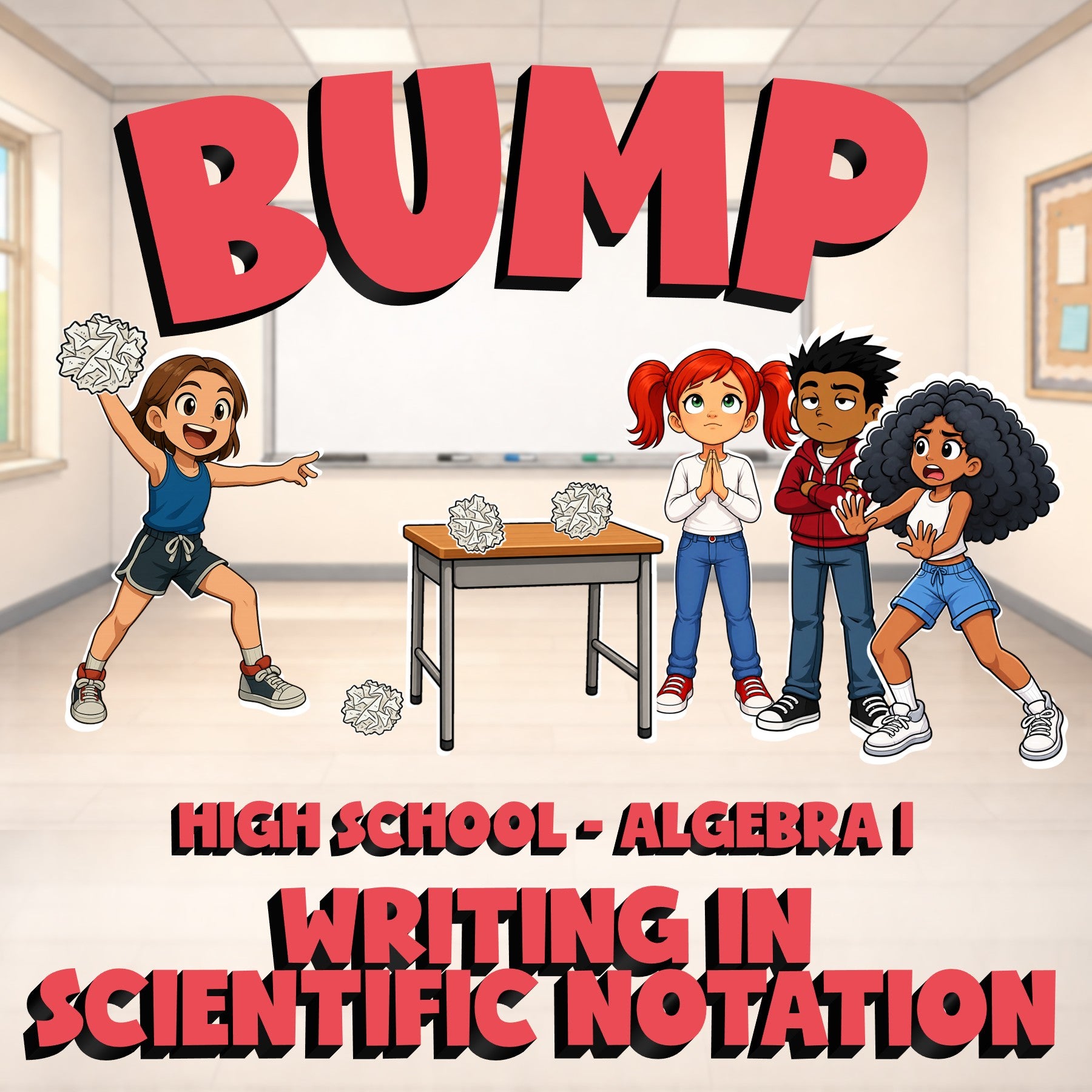Writing in Scientific Notation BUMP Math Game - No Prep Algebra 1 Review