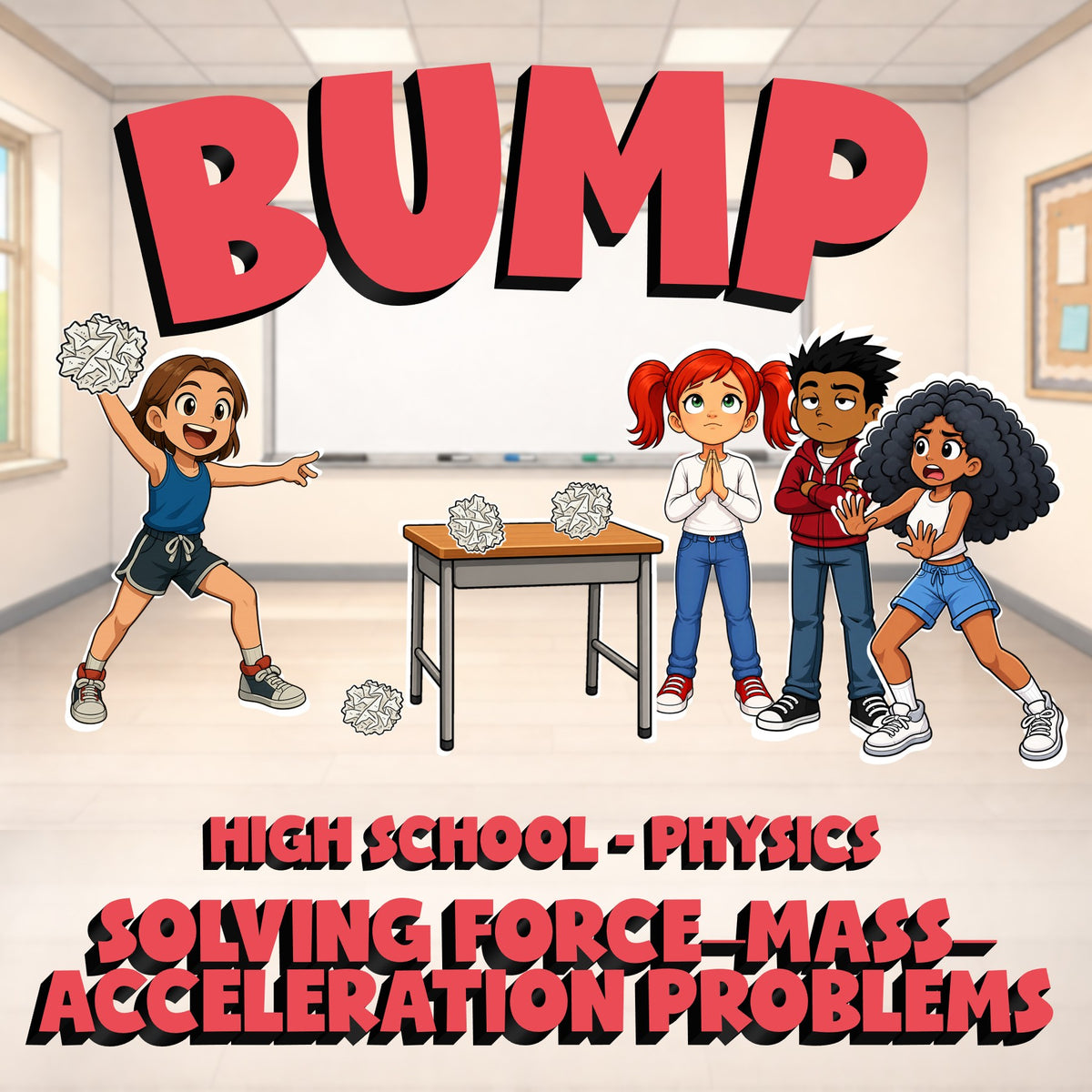 Solving Force–Mass–Acceleration Problems BUMP Science Game - No Prep Physics