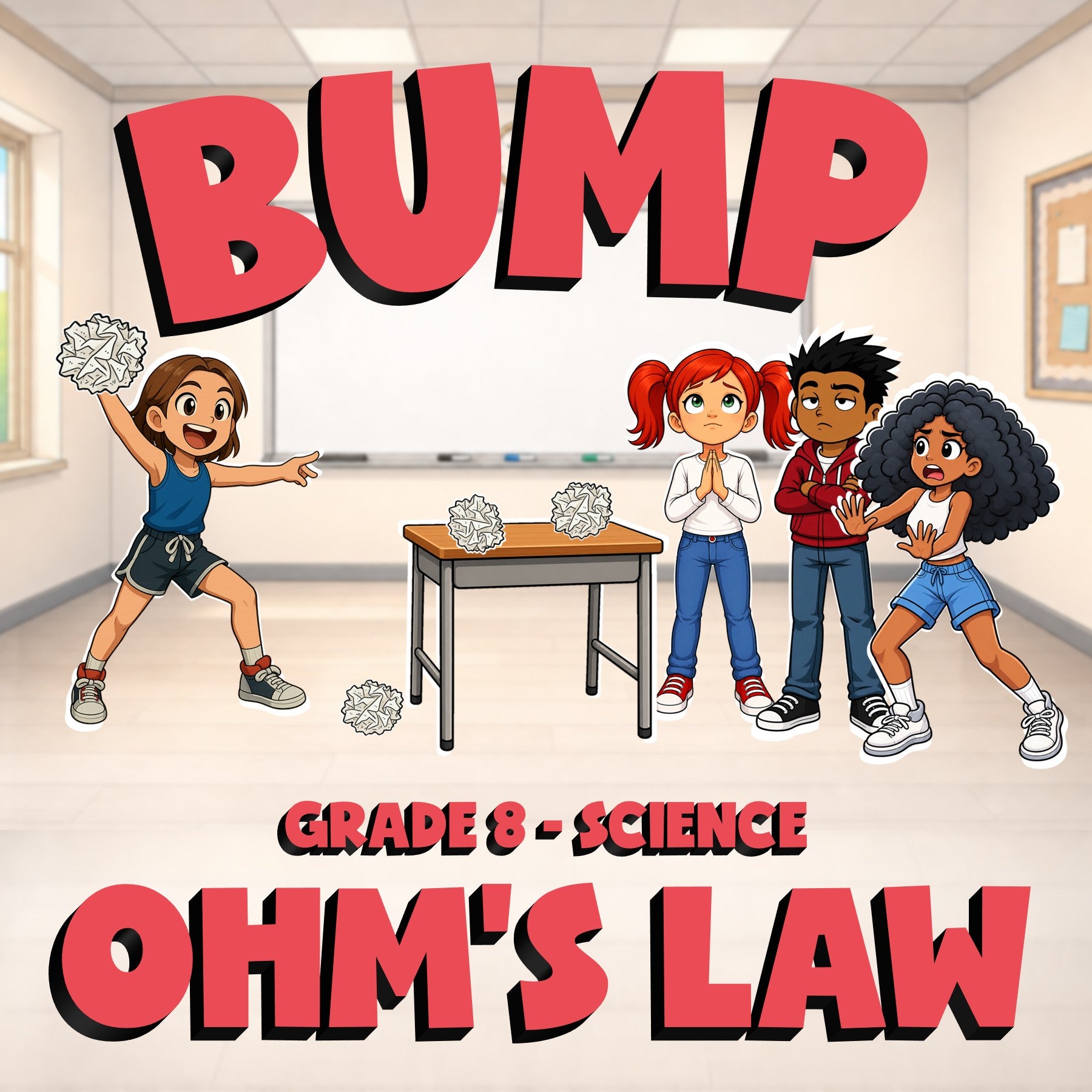 Ohm's Law BUMP Science Game - No Prep Grade 8 Review Activity