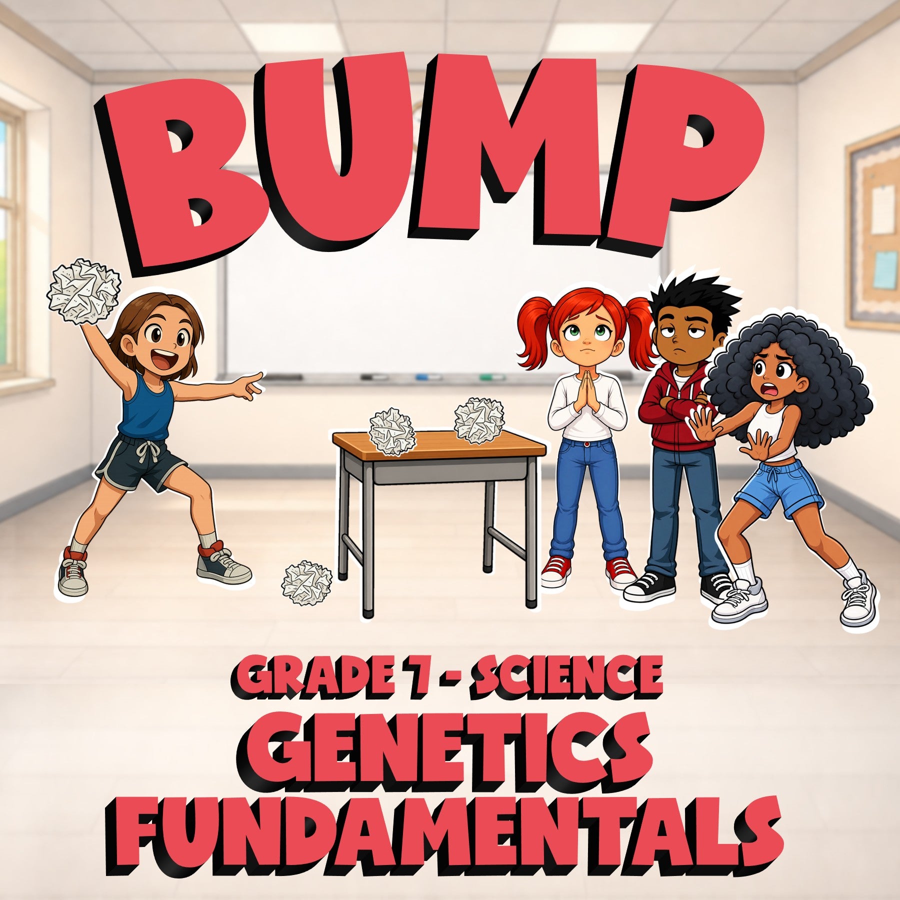 Genetics Fundamentals BUMP Science Game - No Prep Grade 7 Review Activity