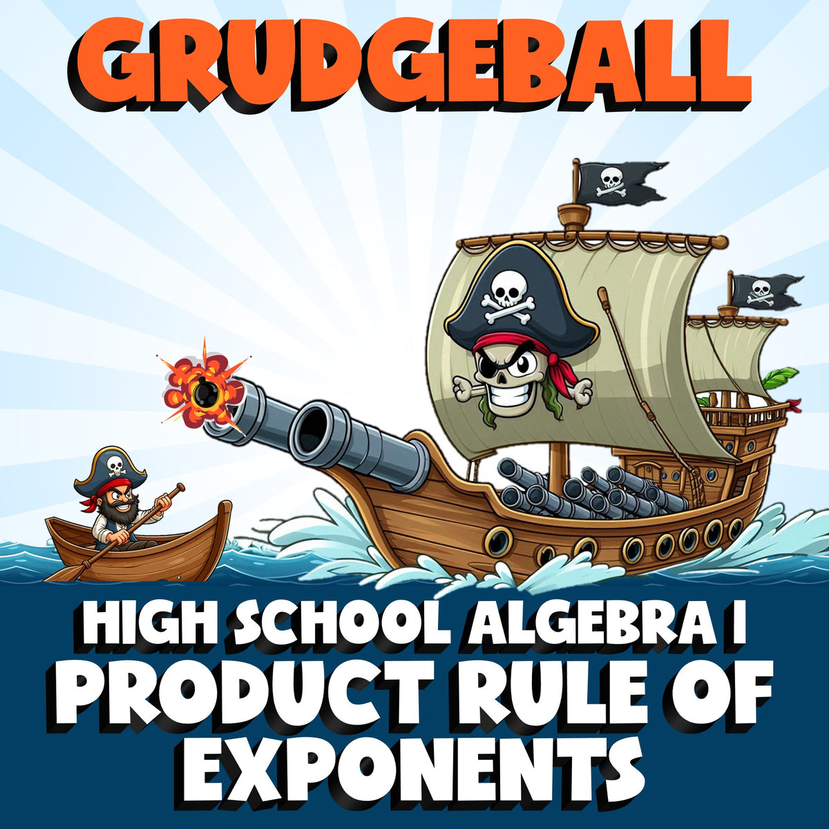 Product Rule of Exponents GRUDGEBALL Math Game - No Prep Algebra 1 Review