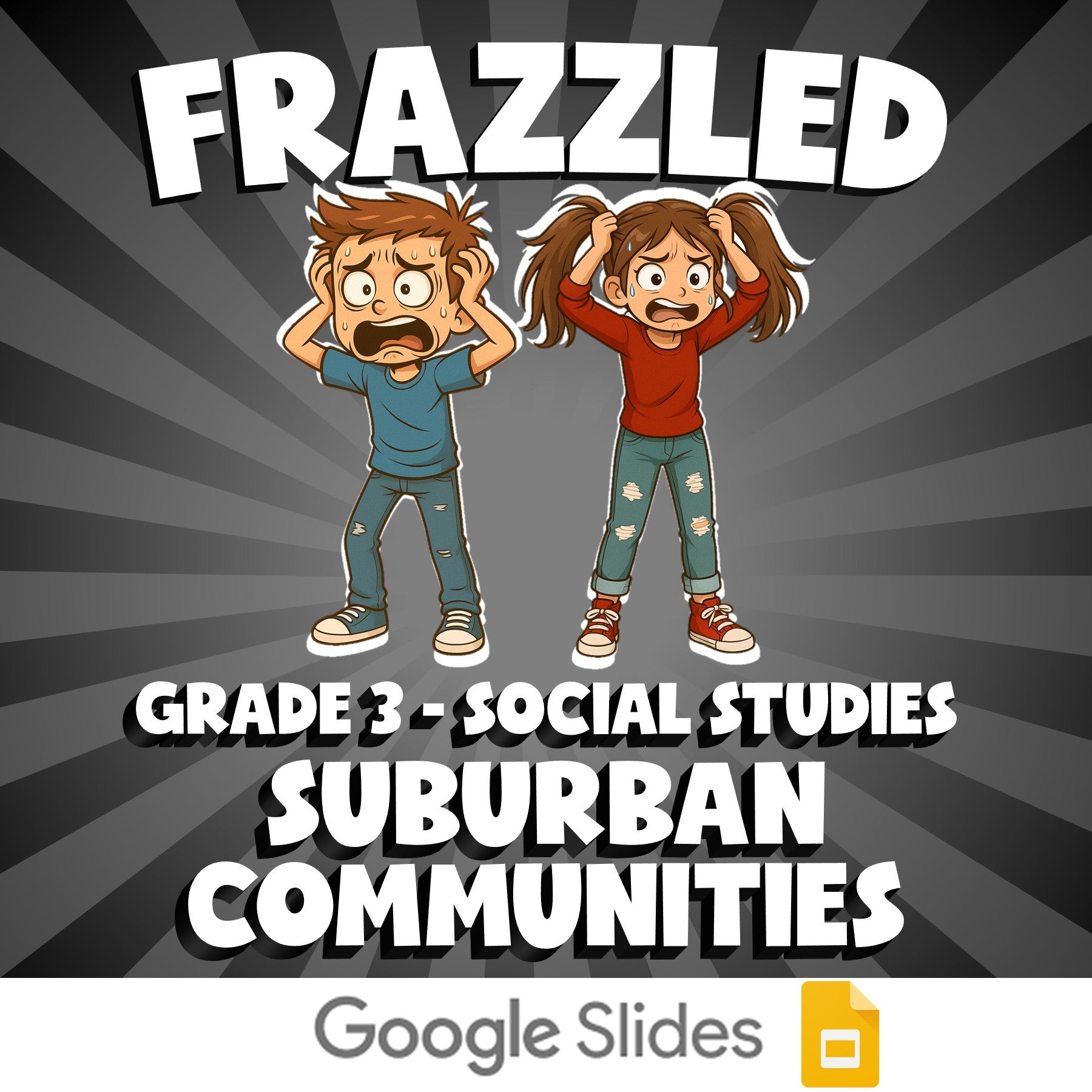 Suburban Communities FRAZZLED Socials Game - No Prep Grade 3 Review Activity