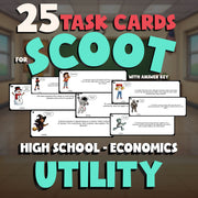 Utility SCOOT TASK CARDS Economics Game - No Prep Review Activity