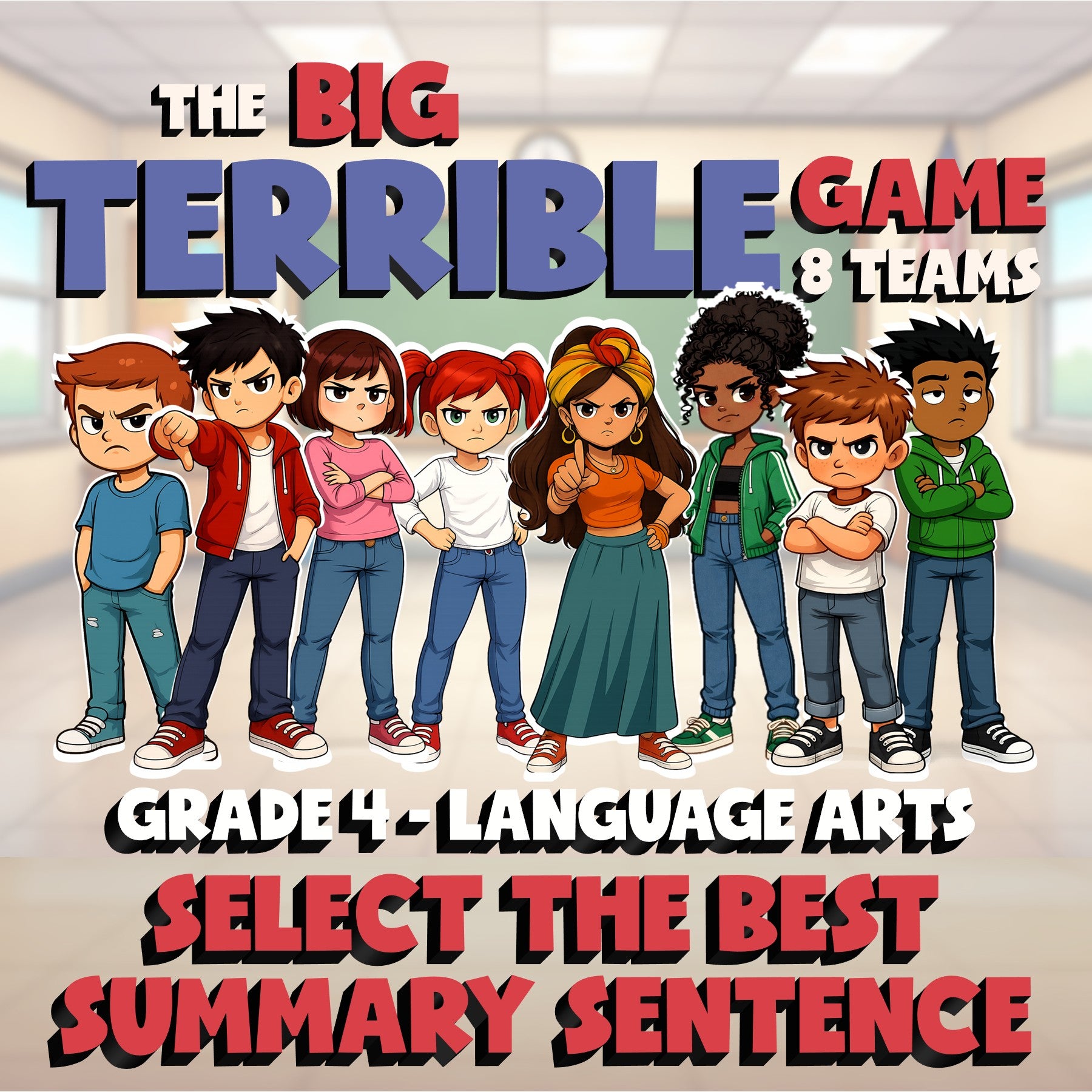 Select the Best Summary Sentence BIG TERRIBLE GAME - No Prep Grade 4 ELA Review