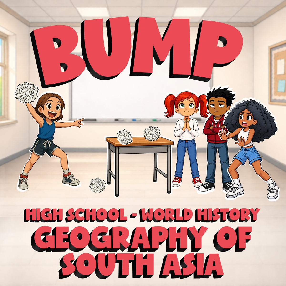 Geography of South Asia BUMP Game - No Prep World History Review Activity