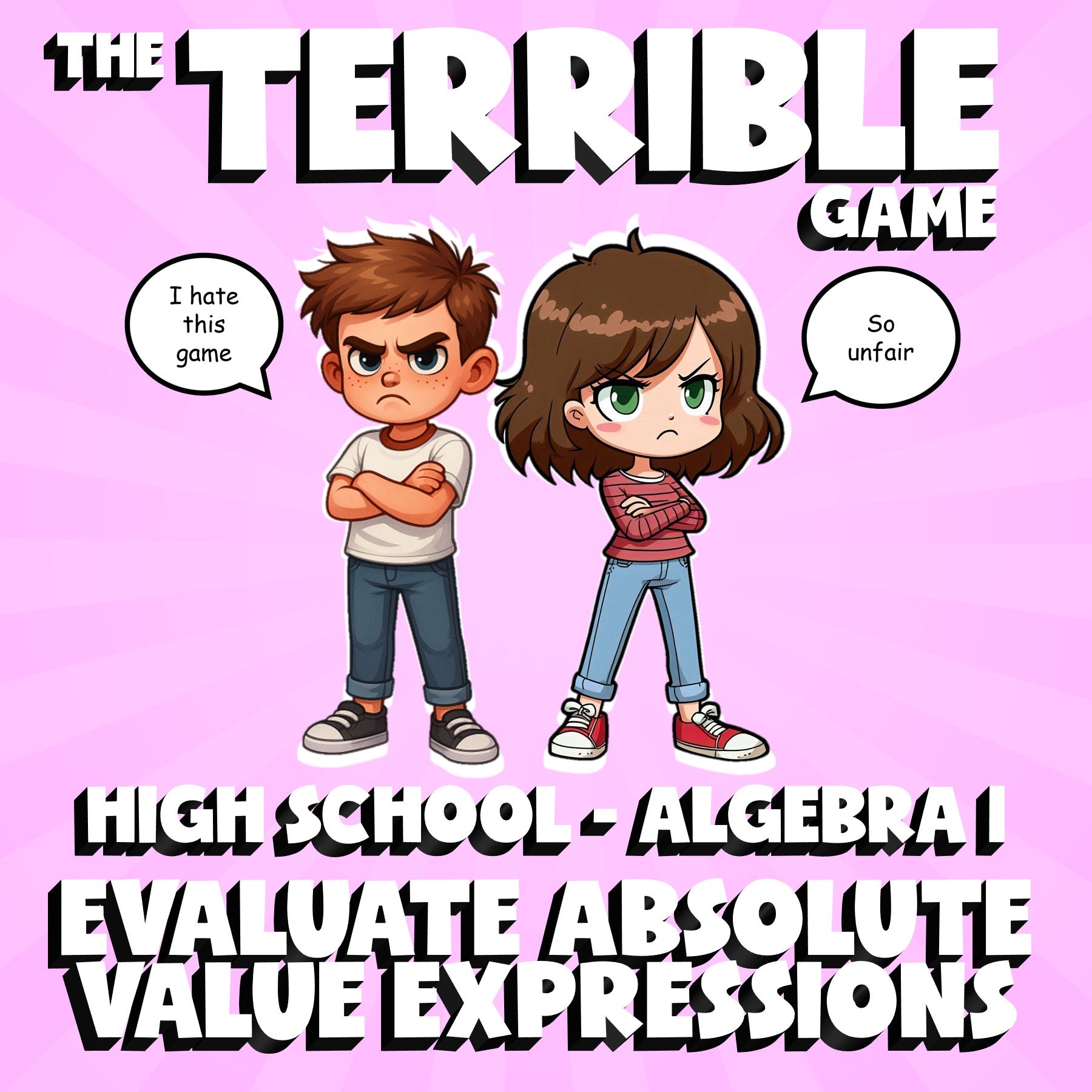 Evaluate Absolute Value Expressions THE TERRIBLE GAME - No Prep Algebra 1 Review