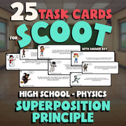 Superposition Principle SCOOT TASK CARDS Science Game - No Prep Physics Review