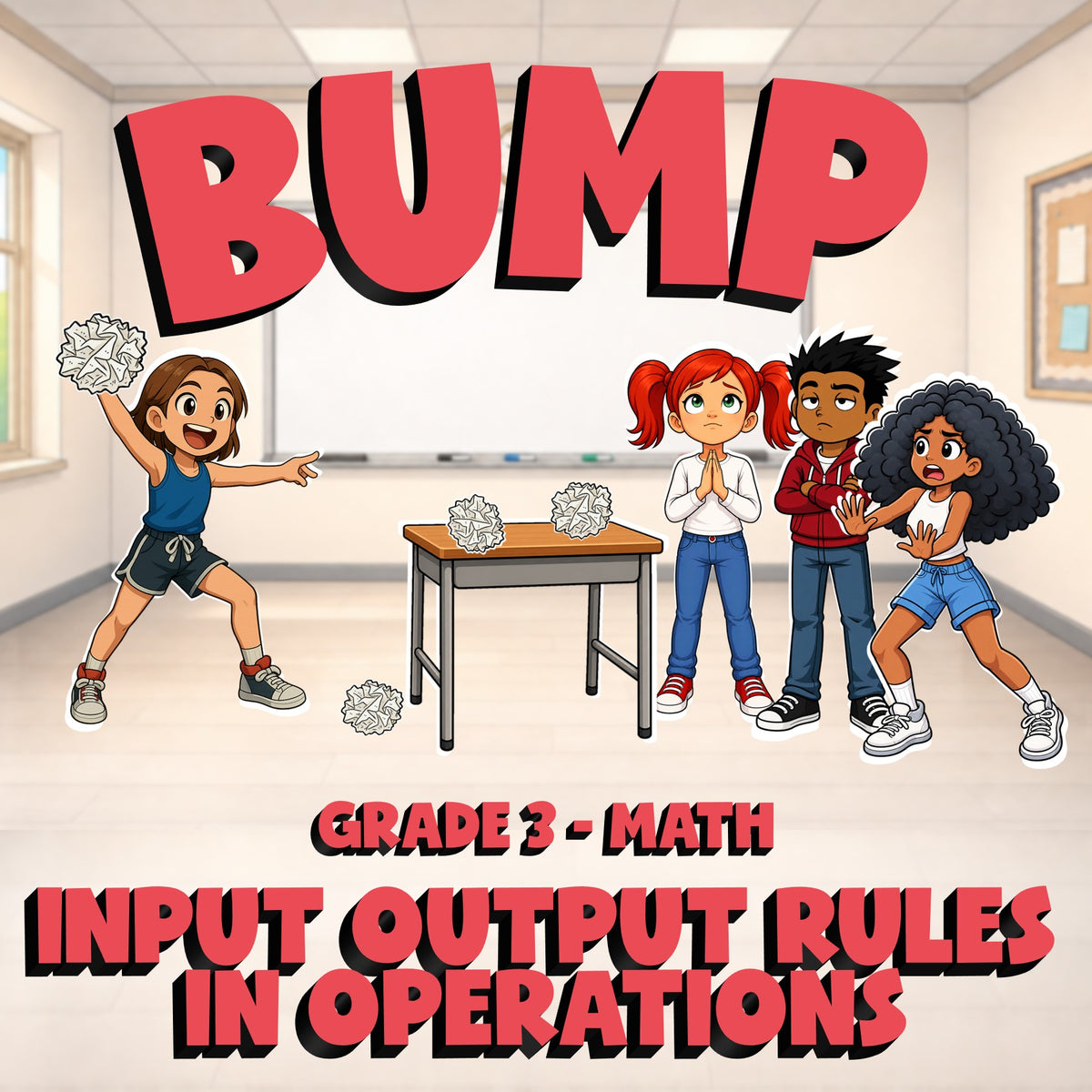 Input Output Rules in Operations BUMP Math Game - No Prep Grade 3 Review