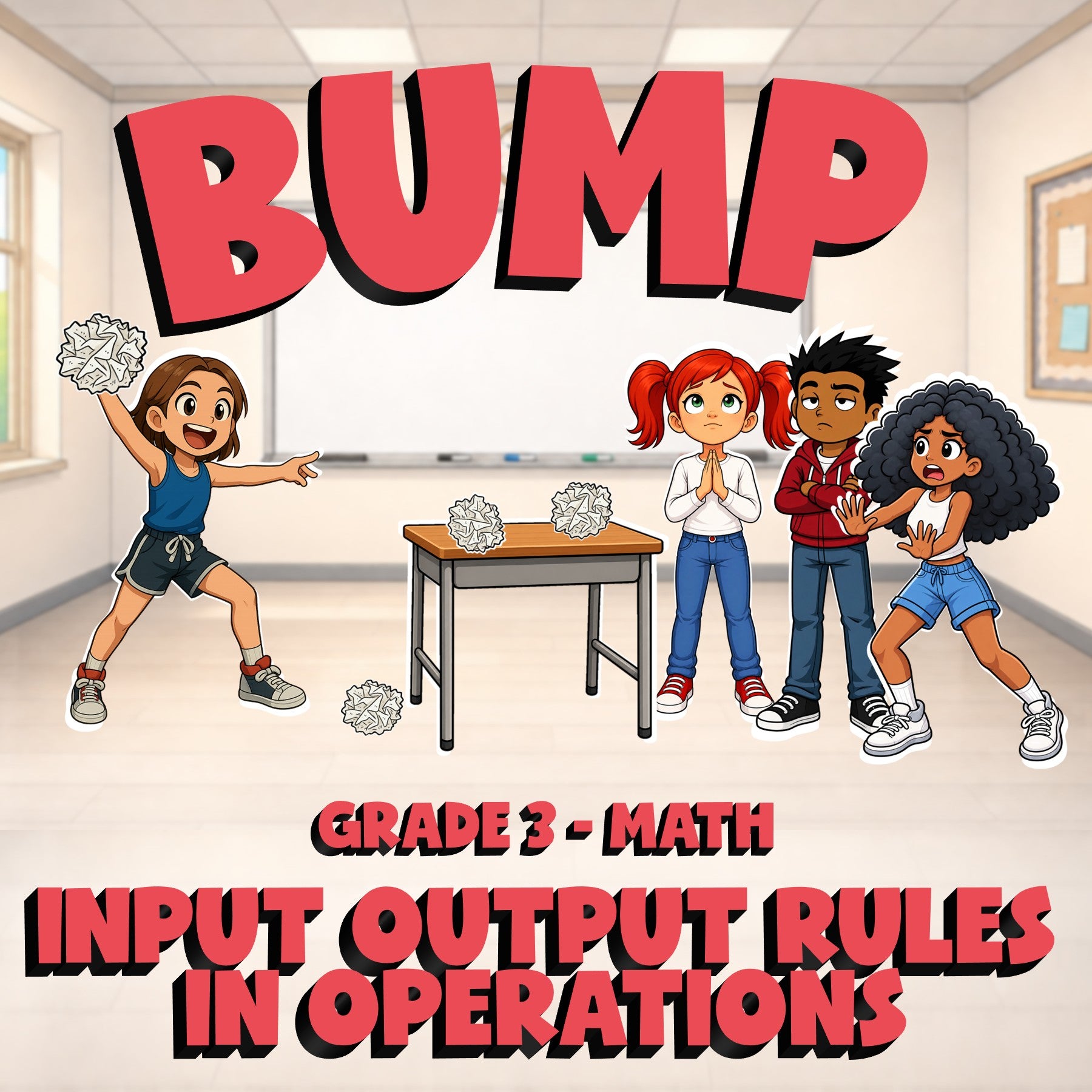 Input Output Rules in Operations BUMP Math Game - No Prep Grade 3 Review