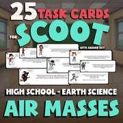 Air Masses SCOOT TASK CARDS Game - No Prep Earth Science Review Activity